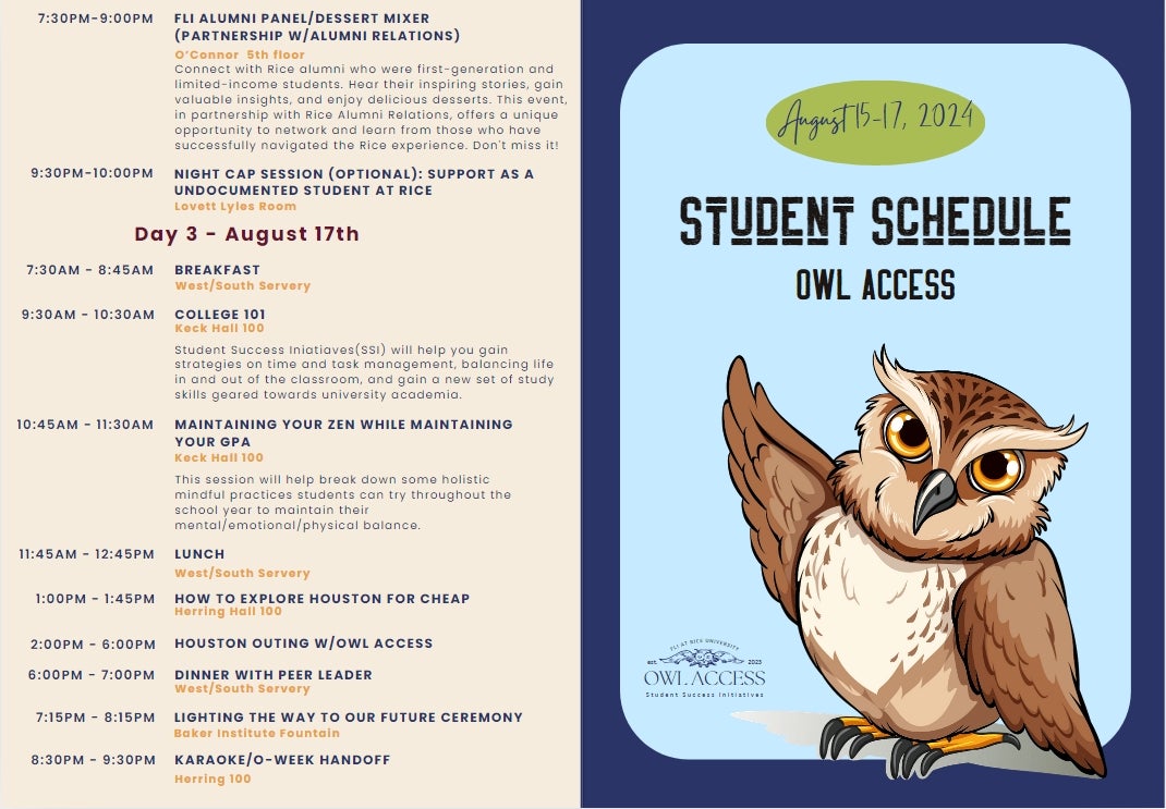 2024 Owl Access Program Schedule 1